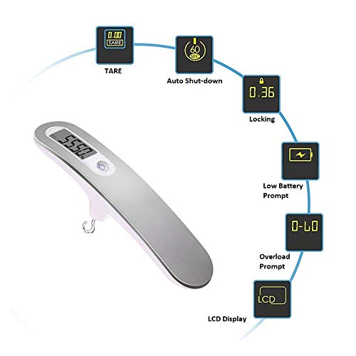 AHOSOUTLY Archery Bow Scale Recurve/Compound Bow 110 lb/50 kg Tuning Scale LCD Display g/oz/kg/lb