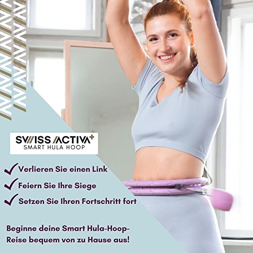 Swiss Activa+ S2 XXL Smart Hula Hoop Adult - Up to 47in for Plus Size XXL - Won't Fall Off - Weight Loss Hoop for Women - Smart Fitness Hula Hoop with Weight