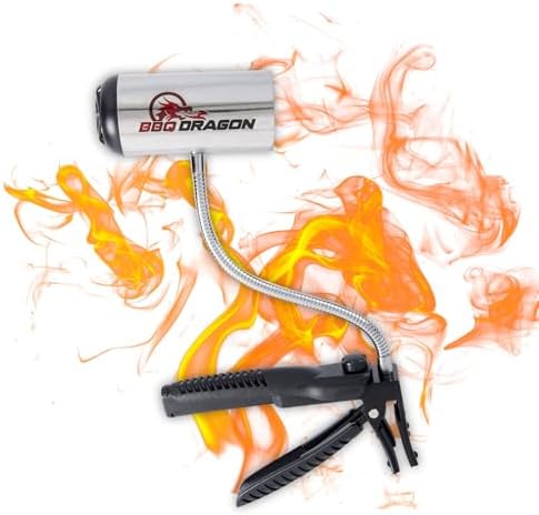 BBQ Dragon Charcoal Fan - Cordless Grill Fan for Camping, Fireplace, and Smokers - Heavy Duty BBQ Air Blower with Adjustable Clamp - Portable Fire Blower for Fireplace and Campfire