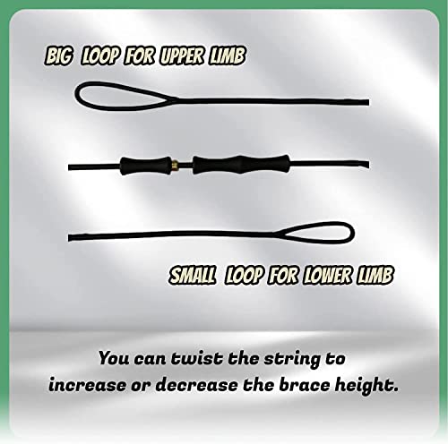 DEERACE Traditional Recurve Bow String and Bowstring Finger Savers Set, Dacron Bow String with Finger Guards (AMO 60” (Actual Length 56”), 16 Strands (Recommended for up to 65 lbs))