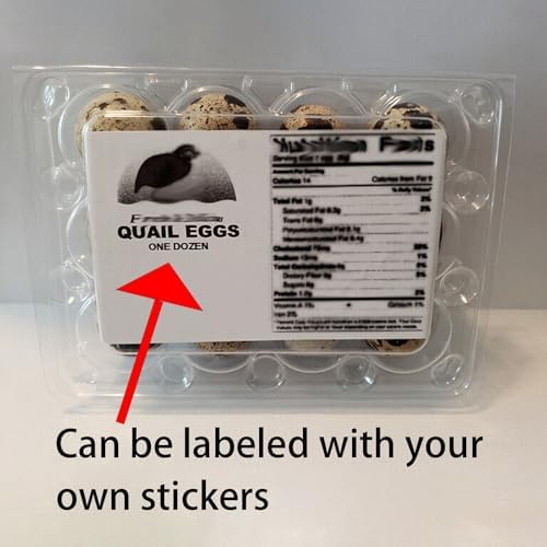 JOIKIT 150 PCS 12 Cavity Clear Plastic Quail Egg Cartons, PVC Stackable Egg Storage Box with Hinge Lid, Small Quail Egg Holder Cartons Cheap Bulks for Quail Eggs Farm Market Refrigerator Display