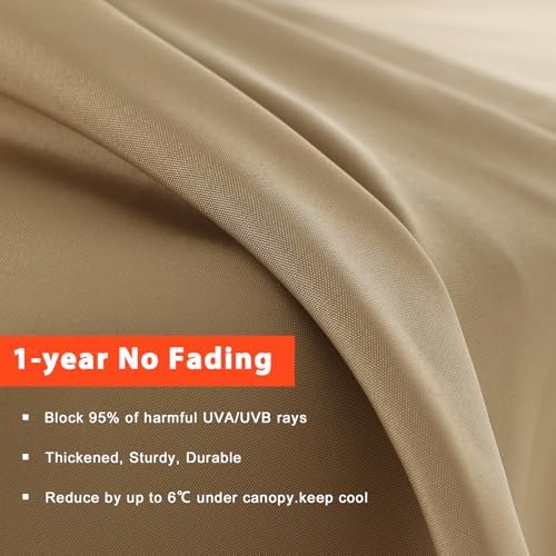 MASTERCANOPY Patio Umbrella 9 ft Replacement Canopy for 8 Ribs-Khaki Canopy Only