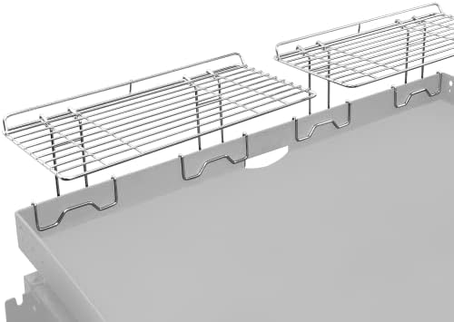Geesta 2Pcs Blackstone Griddle Warming Rack, Heavy Duty Steel Grill Warming Rack Compatible with 17/22/28/36 Inch Blackstone Griddles and Most Tabletop Flattop Griddle Accessories
