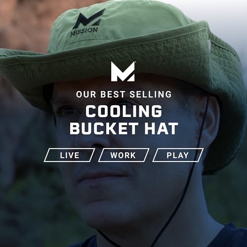 MISSION Cooling Bucket Hat, Honeydew Prism - Unisex Wide-Brim Hat for Men & Women - Lightweight, Foldable & Durable - Cools Up to 2 Hours - UPF 50 Sun Protection - Machine Washable