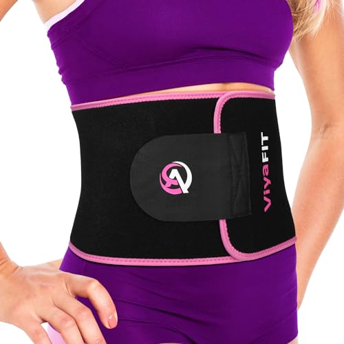 Viyafit Waist Trimmer Belt, Premium Waist Trainer for Women & Men Pink