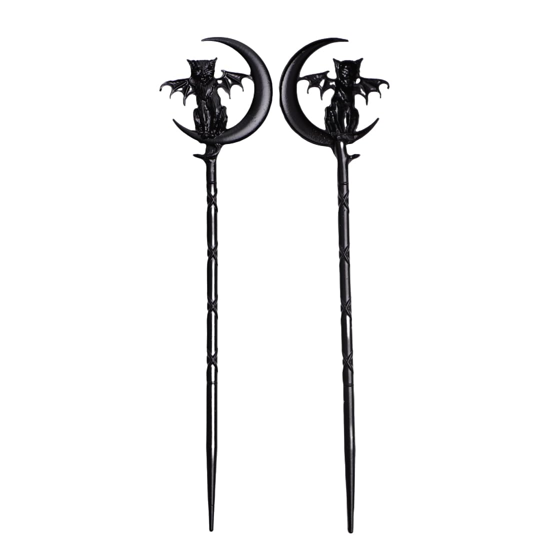 LANGHONG 2PCS Retro Moon Crescent Hairpin For Women Cat and Moon Hair Accessories Hair Styling Pins (ZRTL20)