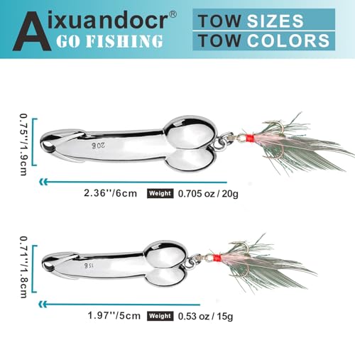 Bass Fishing Lure, Fishing Spoons, Topwater Fishing Lures with Trebles Hooks, Trout Fishing Lures, Fishing Tackle for Freshwater and Saltwater