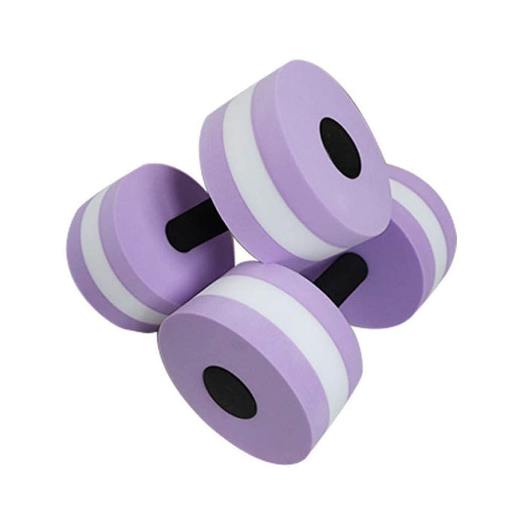 Water Dumbbells, Aquatic Exercise Dumbell, Set of 2 Aerobic Water Exercise Foam Dumbbells Pool Resistance for Men Women Weight Loss Water Sports Fitness Tool (purple)