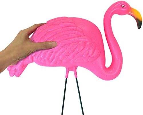 GiftExpress Pink Flamingos Yard Decorations - 4 Pack Extra Large 24" Tall Plastic Flamingo Statue w/Metal Stakes - Lawn Ornaments & Garden Decor for Outdoor Parties
