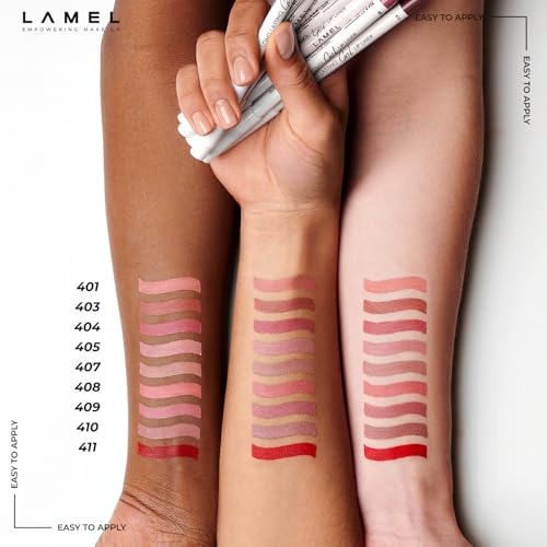Lamel Gel Lip Liner - Long-lasting formula - Adds Colour & Texture to the Lips - Cruelty-free - Ruby red - N.411