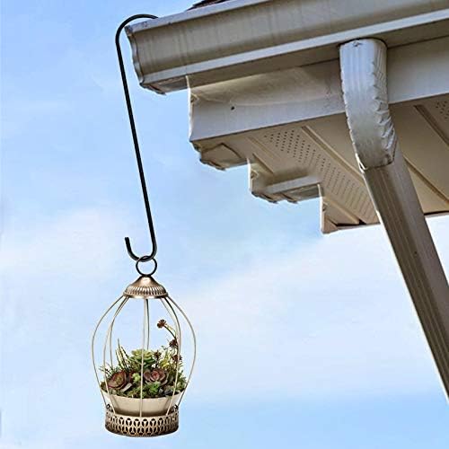 Dreecy 4 Pack 24 Inch Extra Large Tree Branch S Hooks - Metal Garden Tree Hooks for Hanging Bird Feeders, Baskets, Plants, Lanterns and Ornaments (Black)