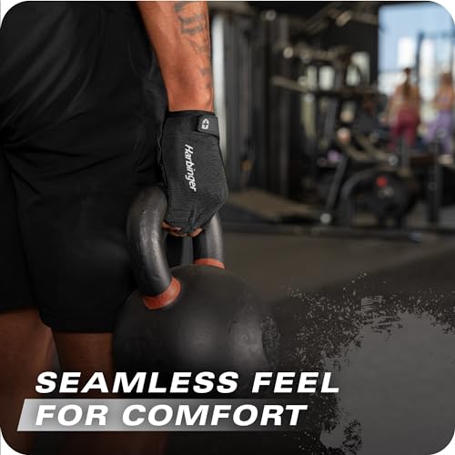 Power Gloves 3.0 - Durable Half Finger Weightlifting Gloves with Adjustable Wrist Closure, Breathable Leather Palm, Men's, Black, Small