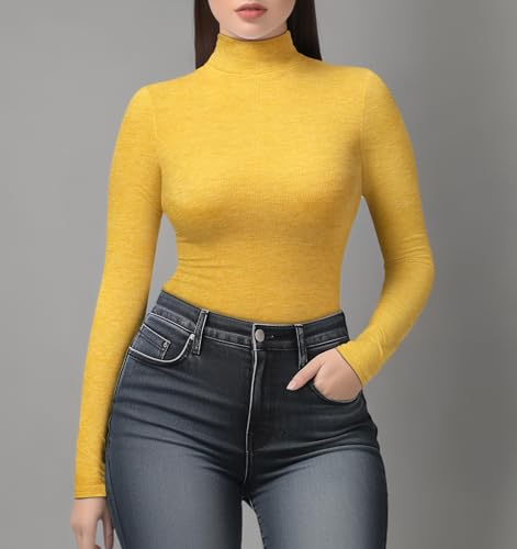 YumiDay Thermal Turtleneck Women(Mustard,M)