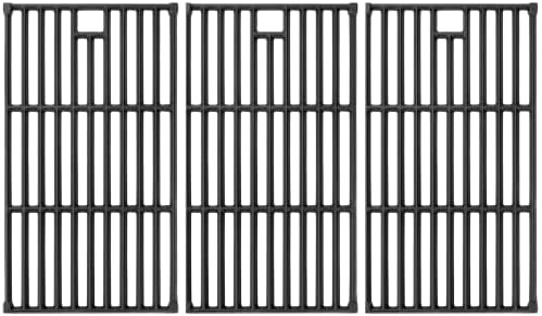 Hisencn Cooking Grates for Monument Grills 24367 35633 17842, Cast Iron Grates for Dyna Glo DGE530SSP DGE530SSP-D BGE530PSP DGF530SRP DGE530SSP-1, Replacement Parts for Monument Grills, 3 Pack