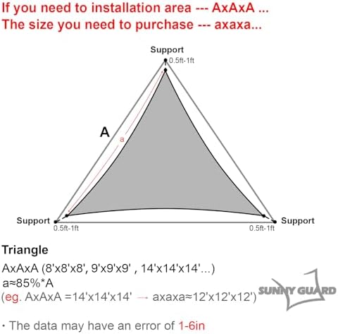 SUNNY GUARD Sun Shade Sail 16'x16'x16' Triangle Sand UV Block Sunshade for Backyard Yard Deck Patio Garden Outdoor Activities and Facility(We Make Custom Size)