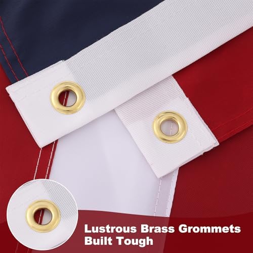 American Flags 3x5 FT for Outside, USA Flag Outdoor Heavy Duty with Embroidered Stars Swen Stripes Brass Grommets Made of Longest Lasting Waterproof & Tear Proof Oxford Polyester