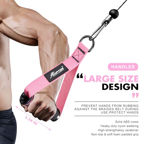 Gym Equipment, Gym Exercise Handles, Cable Attachments for Gym, Replacement Handle Attachments for Cable Machine Pulleys, Resistance Band and Strength Trainer, Pull Down Workout Accessories