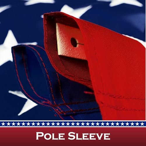 American Flag 2.5x4 FT Pole Sleeve, American Flag sleeve style,Long Lasting US Flag, Heavy Duty Durable TearProof American Flag Sleeve, Embroidered Stars, Sewn Stripes,, UV Protection，Flags for Outside (Pole NOT Included)