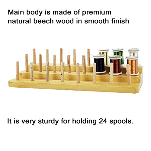 Riverruns Fly Tying Thread Spool Stand Nature Wood Spool Station Hand Made Travelling