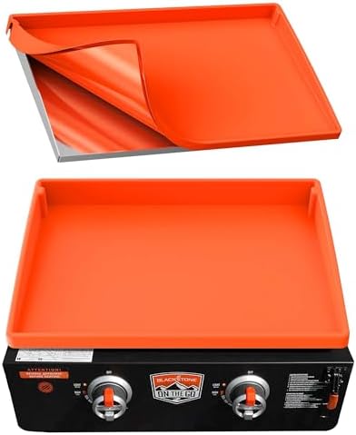 BANGIE Griddle Cover Mat for Blackstone 22 Inch Griddle Accessories | Full Wrap-Around Protection Silicone Mat for Griddle | Food Grade Silicone Grill Mat | ORANGE
