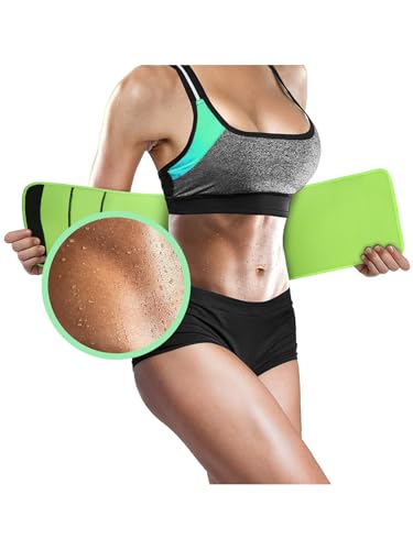 SYXUPAP Waist Trimmer for Women and Men,Waist Trainer for High-Intensity Training & Workouts, Size M Green