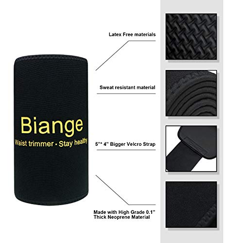 Biange Waist Trainer for Women Men Sweat Belt Waist Trimmer Belly Band Stomach Wraps