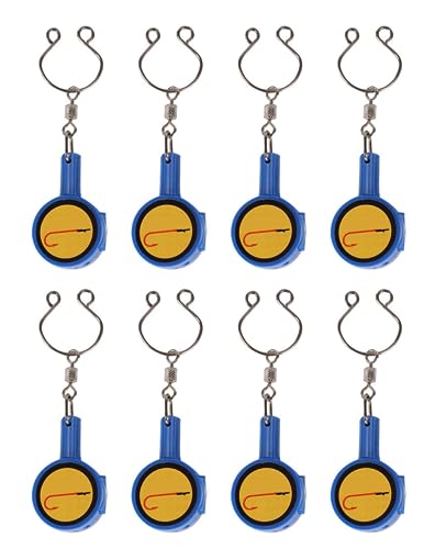 Mercury USA 8pcs Fishing Knot Tying Tool Gadget | Fishing Line Cutter | Multifunctional Safety Fishing Tool | Easy Hook Storing Device | Handy Tool for Fisherman | Ice Fly Fishing (Blue)
