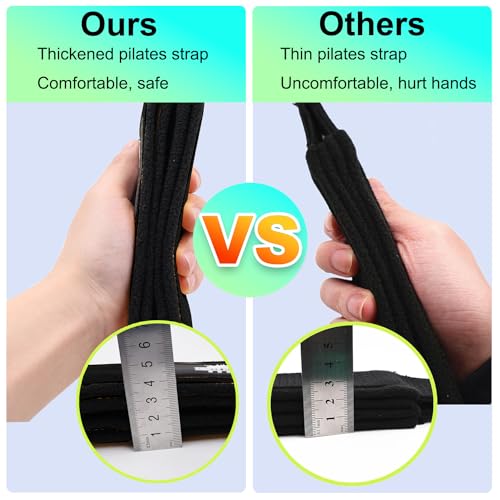 Lights Mountain 1 Pair Pilates Double Loop Straps for Reformer, Fitness D-Ring Straps Handle, Yoga Exercise Accessories for Home Gym Workout