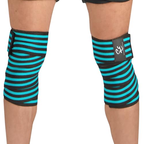 Special Essentials Knee Wraps for Weightlifting with Strap (2 Pack) - 72 Inches Flexible Support for Men & Women, for Powerlifting, Squats, Leg Press, and Cross Training