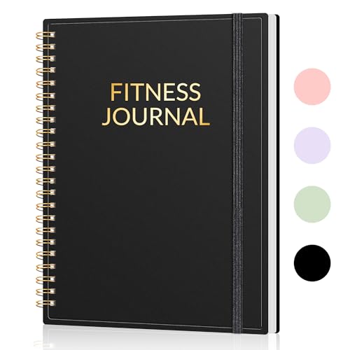 Fitness Journal Workout Planner, A5(6.4" x 8.3") Workout Journal & Log Book for Men & Women, Undated Fitness Workout Planner for Gym Essentials & Home Workouts, Track Progress & Achieve Goals, Black