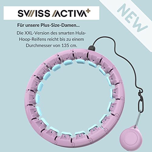 Swiss Activa+ S2 XXL Smart Hula Hoop Adult - Up to 47in for Plus Size XXL - Won't Fall Off - Weight Loss Hoop for Women - Smart Fitness Hula Hoop with Weight