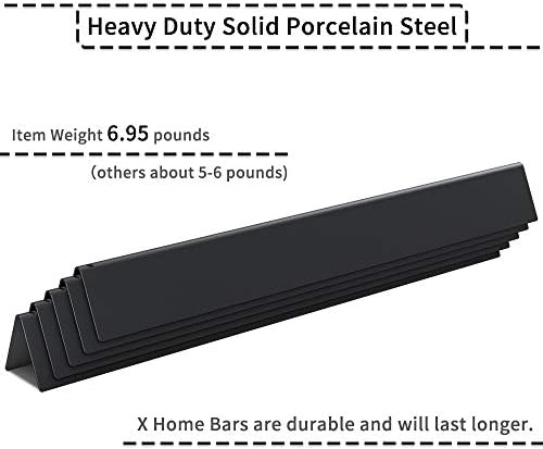 X Home 22.5-Inch Heavier Flavorizer Bars Replacement with Side-Mounted Control, for Weber Genesis Silver/Gold B & C, Spirit E-310, Spirit 300 Series Grill Parts, Porcelain-enameled, 5-Pack