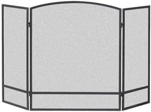 Panacea Products 15951 3-Panel Arch Screen with Double Bar for Fireplace, 29.25 Inch