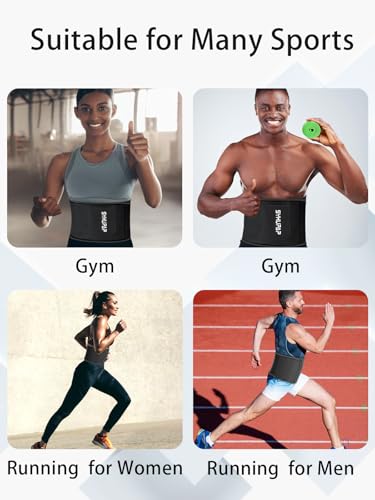 SYXUPAP Waist Trimmer for Women and Men,Waist Trainer for High-Intensity Training & Workouts, Size M Black