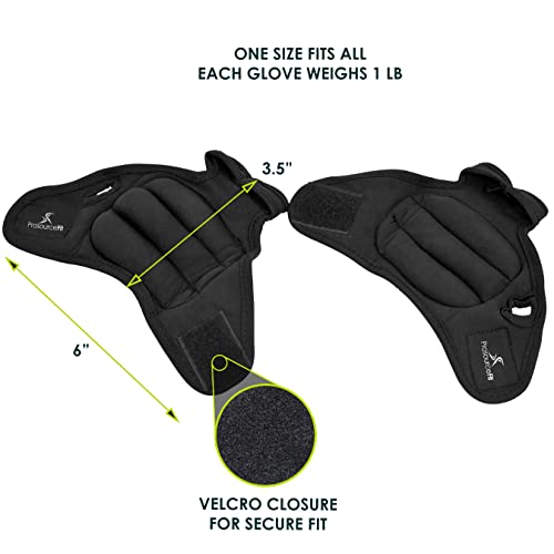 ProsourceFit Weighted Gloves, Pair of Heavy Duty 2 lb. Neoprene for Sculpting and Aerobics