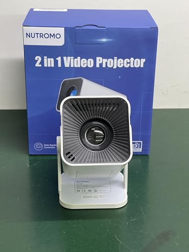 [Built-in Apps & Electric Focus] Smart Mini Projector with WiFi and Bluetooth, 270°Rotatable Portable Movie Projector 1080P Support, Auto Keystone Proyector for Smartphone/TV Stick/Laptop/HDMI