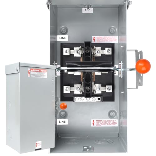 100A Generator Transfer Switch, 24000W Heavy Duty Double Throw Safety Design, 120/240V Transfer Switch for Installation Outdoor and Indoor,Stronger Stability,Enlarged NEMA 3R Enclosure for Easy Wiring