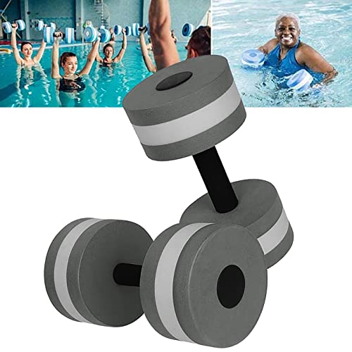 Water Dumbbells, Set of 2 Aquatic Exercise Dumbell, Water Aerobic Exercise Foam Dumbbells Pool Resistance for Men Women Weight Loss Water Sports Fitness Tool (Black)