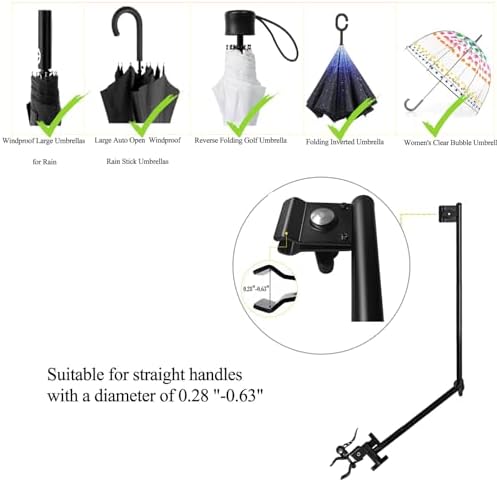 Heavy Duty Umbrella Holder - Adjustable Clamp, Deck Mount, Universal Stand for Mobility, Patio, Stroller, Wheelchair, Beach Chair (Rod only)
