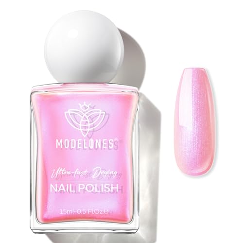 modelones Jelly Nude Nail Polish, 15 ml Jelly Natural Pink Translucent Color Quick Dry Nail Lacquer Strengthener Long Last Shine Fingernail Toe Nail Art DIY Home Travel Manicure Gift for Women Girls