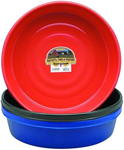 Little Giant® Plastic Utility Pan | Feed Pan | Durable & Versatile Livestock Feeding Bucket | Made in USA | 3 Gallon | Green
