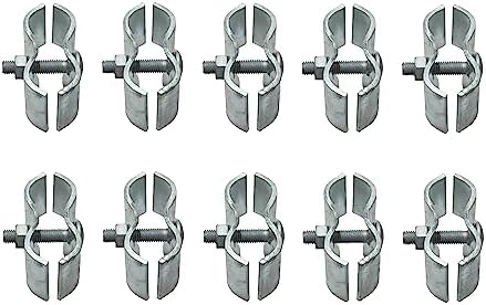10 Set Chain Link Fence Panel Clamps 1-3/8" Dog Kennel Panel Clamp for Round Pipe Panel Frame