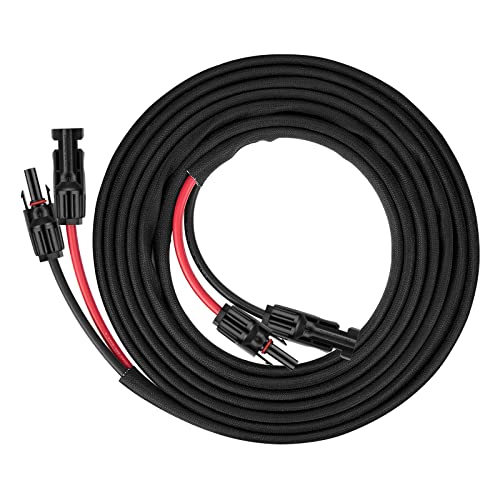 20FT 10AWG Solar Panel Extension Cable with Female and Male Connectors, Solar Cable for Solar Panels, Charge Controllers and Solar Generator (10AWG, 20FT)