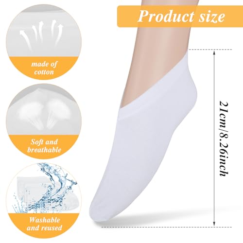 5 Pairs Foot Moisturizer Socks, Moisturizing Socks Overnight, Cotton Spa Socks for Cracked Heel Repair, Gel Spa Moisturizing Socks for Women and Men, White