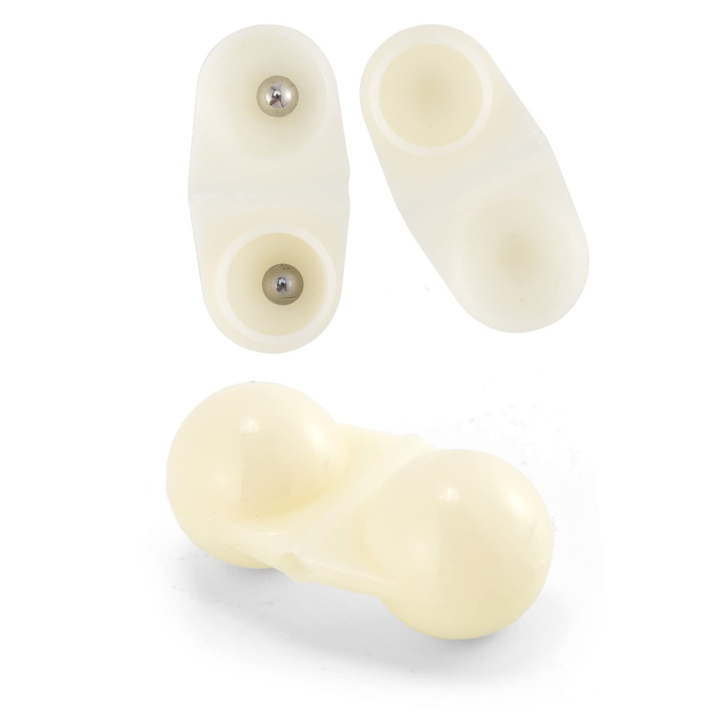 Alwonder 20 Pack Fishing Double Rattle Beads, Catfish Rig Fishing Attractants Portable Plastic Fishing Beads Fishing Bells Accessory for Catfish Striper Bass Pompano, White