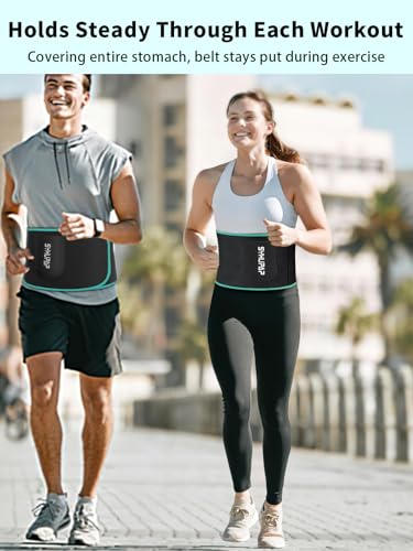 SYXUPAP Waist Trimmer for Women and Men,Waist Trainer for High-Intensity Training & Workouts, Size M Turquoise