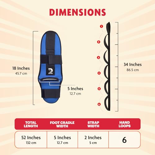 DMoose Fitness Foot & Calf Stretcher - Hamstring Stretcher for Plantar fasciitis, Achilles Tendonitis, & Heel Spurs - Yoga Stretching Strap for Lower Back Pain - Flex Strap for Physical Therapy