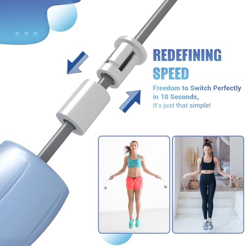 Jump Rope for Fitness, Lightweight PVC Skipping Rope for Men Women Adults Exercise with ABS Handles & Training Poster, Adjustable Tangle-Free Workout Speed Jump Rope for Home, Gym and Outdoor