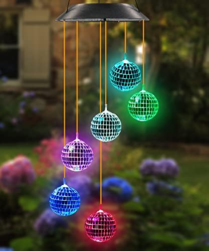 Solar Wind Chime for Porch Decor, Solar Lights Outdoor Decorative for Garden and Patio, Birthday Gifts for Women Mom Grandma