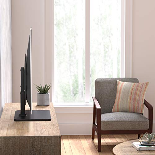 Amazon Basics Swivel Pedestal Table Top TV Mount for 32" to 65" TVs up to 55 lbs, Height Adjustable 14-19 Inches, Max VESA 400x400, Black